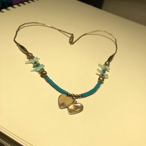 Blue heart necklace